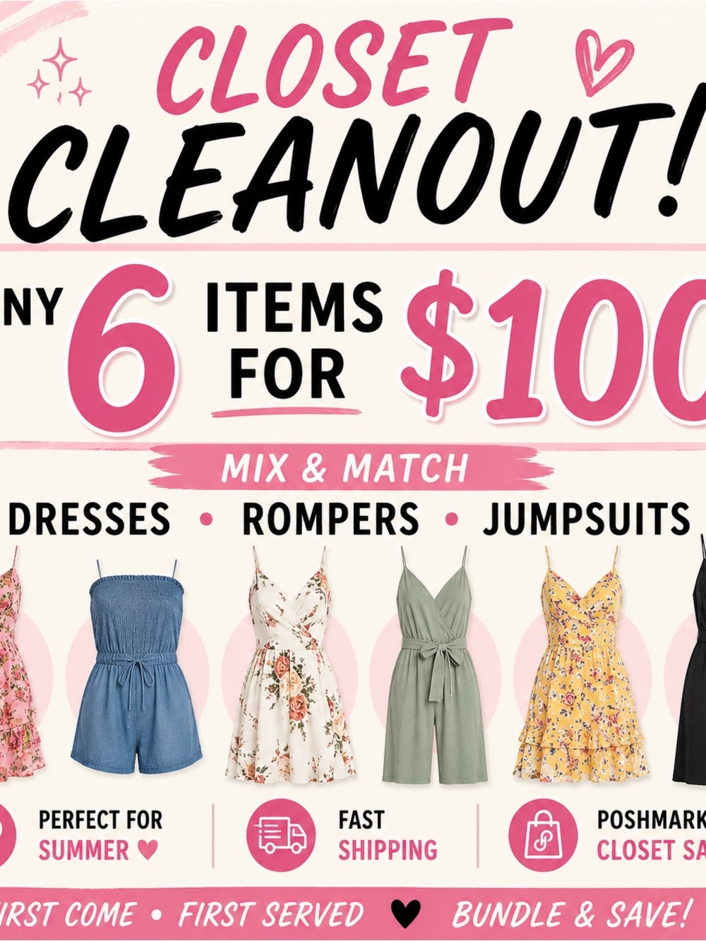 Closet Cleanout Summer Romper Bundle - Floral, Denim, Olive, Yellow